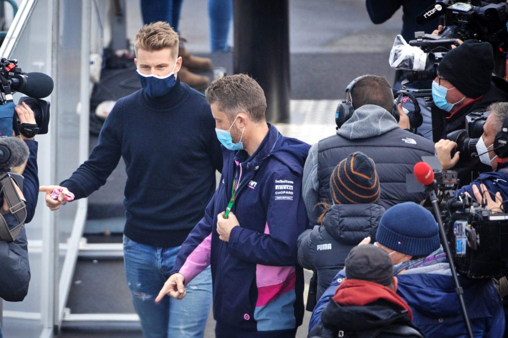Nico Hulkenberg arrives in the paddock © XPB Images