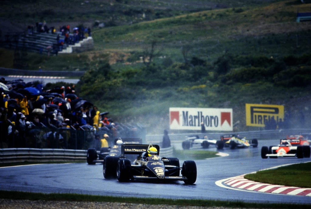 Ayrton Senna at the 1985 Portuguese Grand Prix © XPB Images