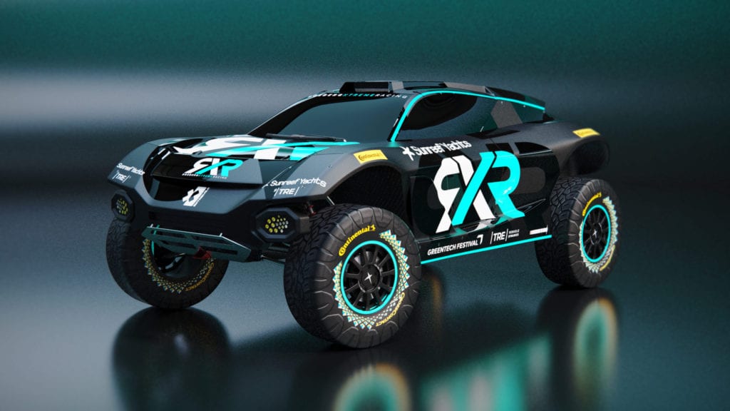The Extreme E car's livery has been inspired by Rosberg's F1 helmet © Rosberg Xtreme Racing