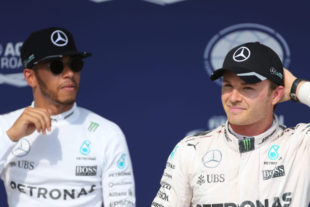 Rosberg and Hamilton were former teammates at the Mercedes AMG F1 Team © XPB Images