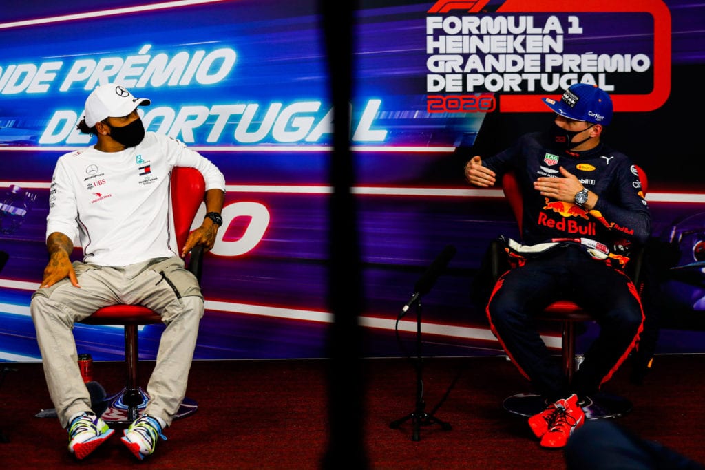 Lewis Hamilton and Max Verstappen © XPB Images