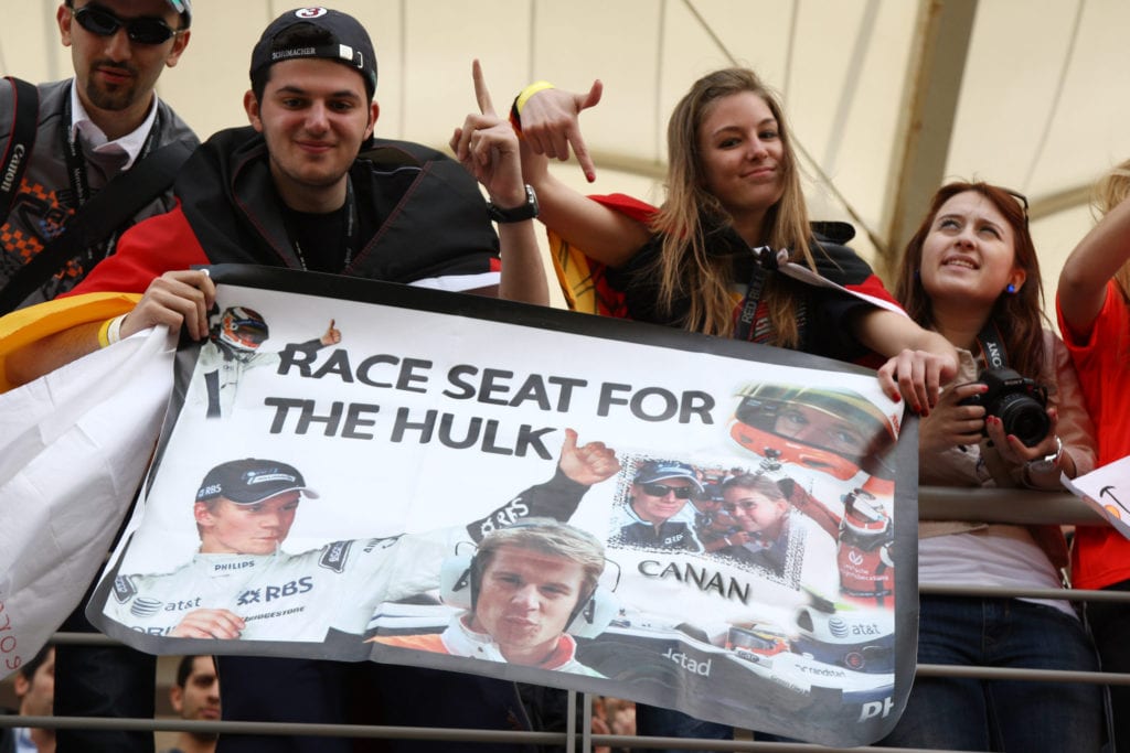 A banner in the crowd for Nico Hulkenberg © XPB Images